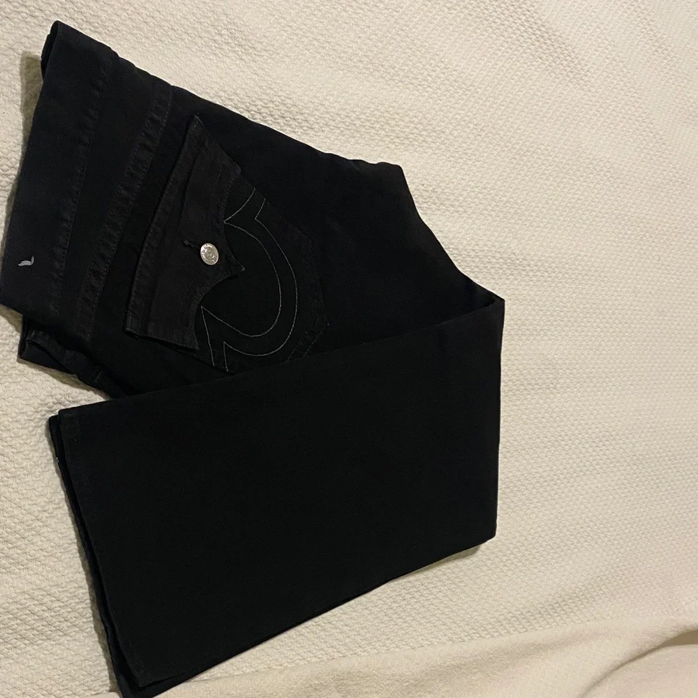 True Religion Men's Dark Jeans with Gold Button